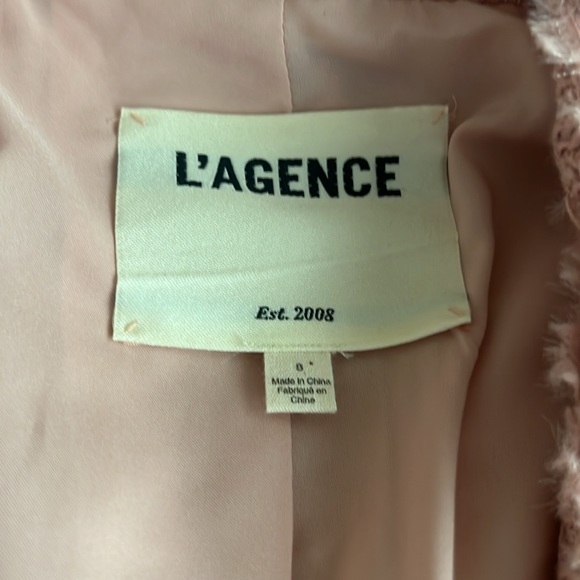 L'Agence Chamberlain Metallic Tweed Blazer Dusty Rose - Picture 10 of 11